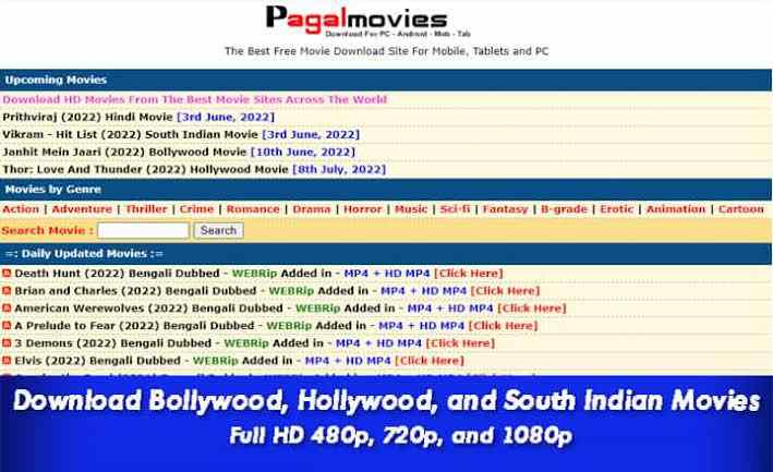 PagalMovies 2023 Bollywood Hollywood Telugu Dubbed South Indian Full Movies  Download