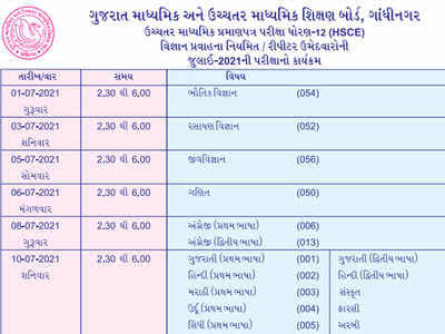GSEB Time Table 2023, Gujarat Board Class 10, 12 Exam Dates